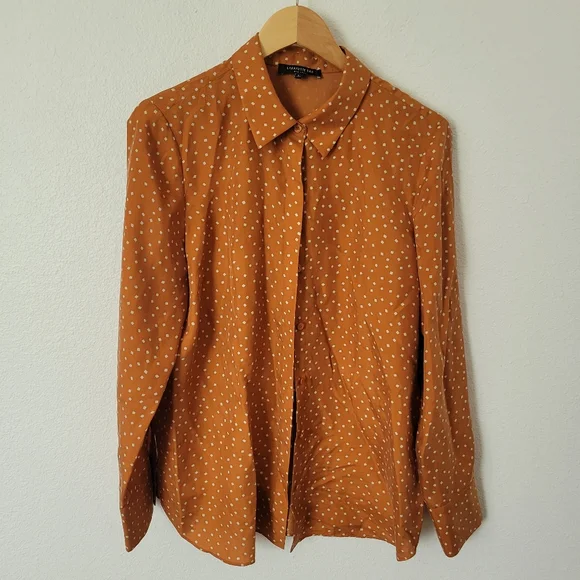 LAFAYETTE 148 Silk Long Sleeve Square Print Button Down Blouse - Picture 4 of 6